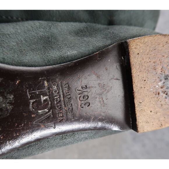 AGL Shoes Womens 36.5 Ballet Flats Ruffle Cap Toe Leather Metallic Fashion Grey - Picture 14 of 15